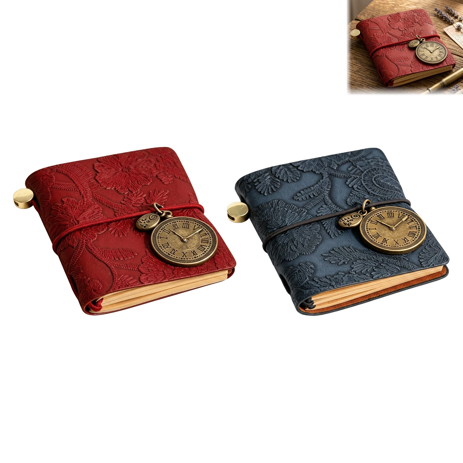 Vintage Strap Travel Notebook Mini Portable Journal With Elastic Closure And Quality Paper