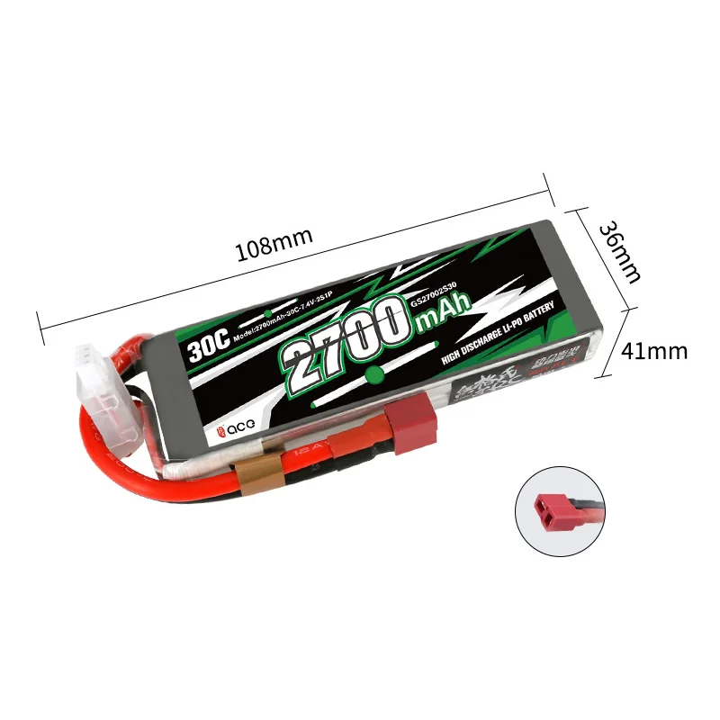 Gens ACE-batería Lipo de 2700mAh, 2S, 3S, 4S, 6S, 7,4 V, 11,1 V, 14,8 V, 22,2 V, 30C con enchufe T/XT60 para Dron y helicóptero FPV