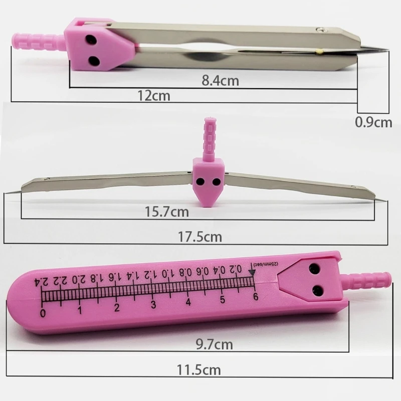 EKGCaliper ECG Calipers Measuring Tool with Ruler Electrocardiogram Drafting Divider for Nursing 0‑2.4in Ranges M4YD