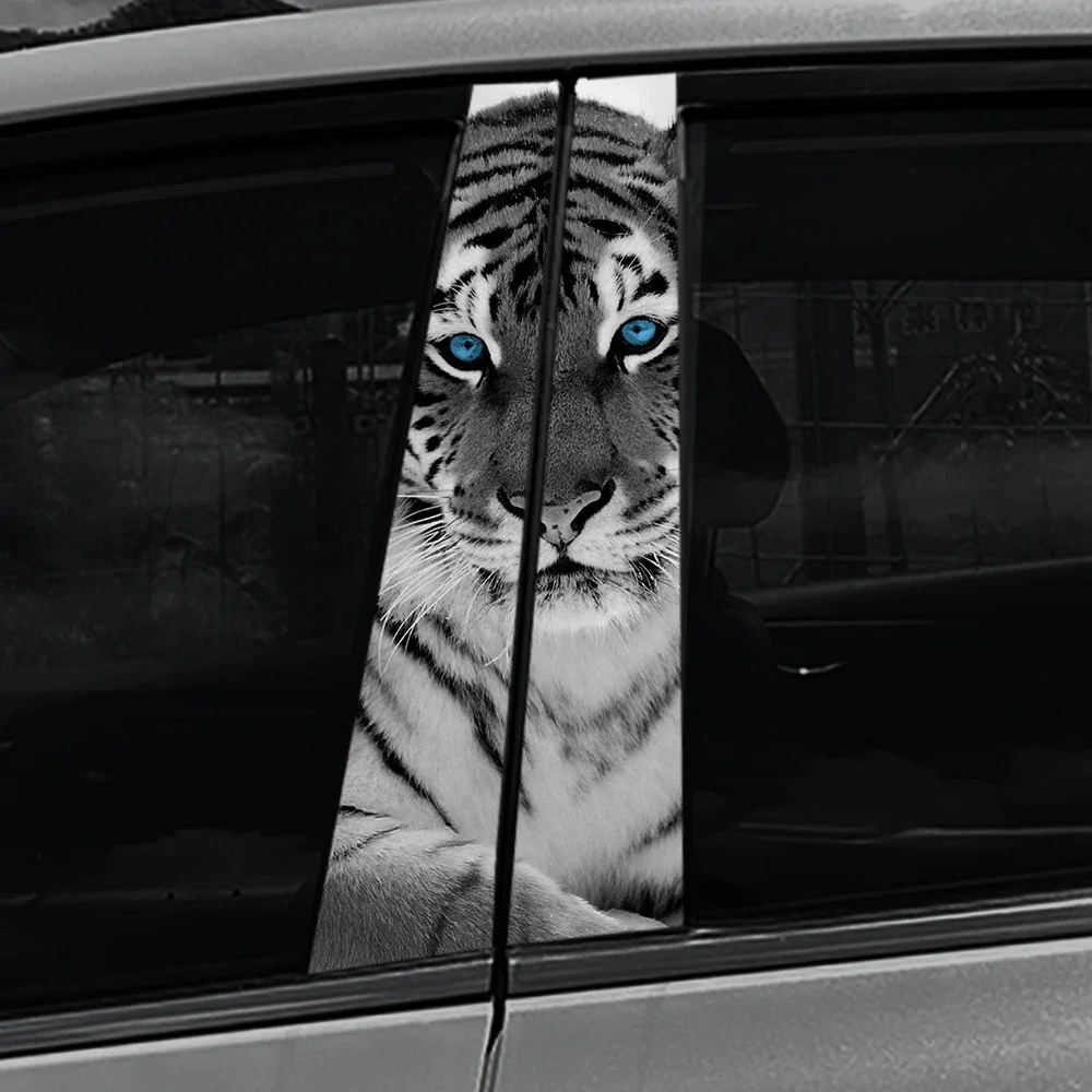 TIGER Waterproof Car B-pillar Vinyl Decal Stickers Auto Center Pillar Sticker Cover Scratches Vehicle Decor Accessories