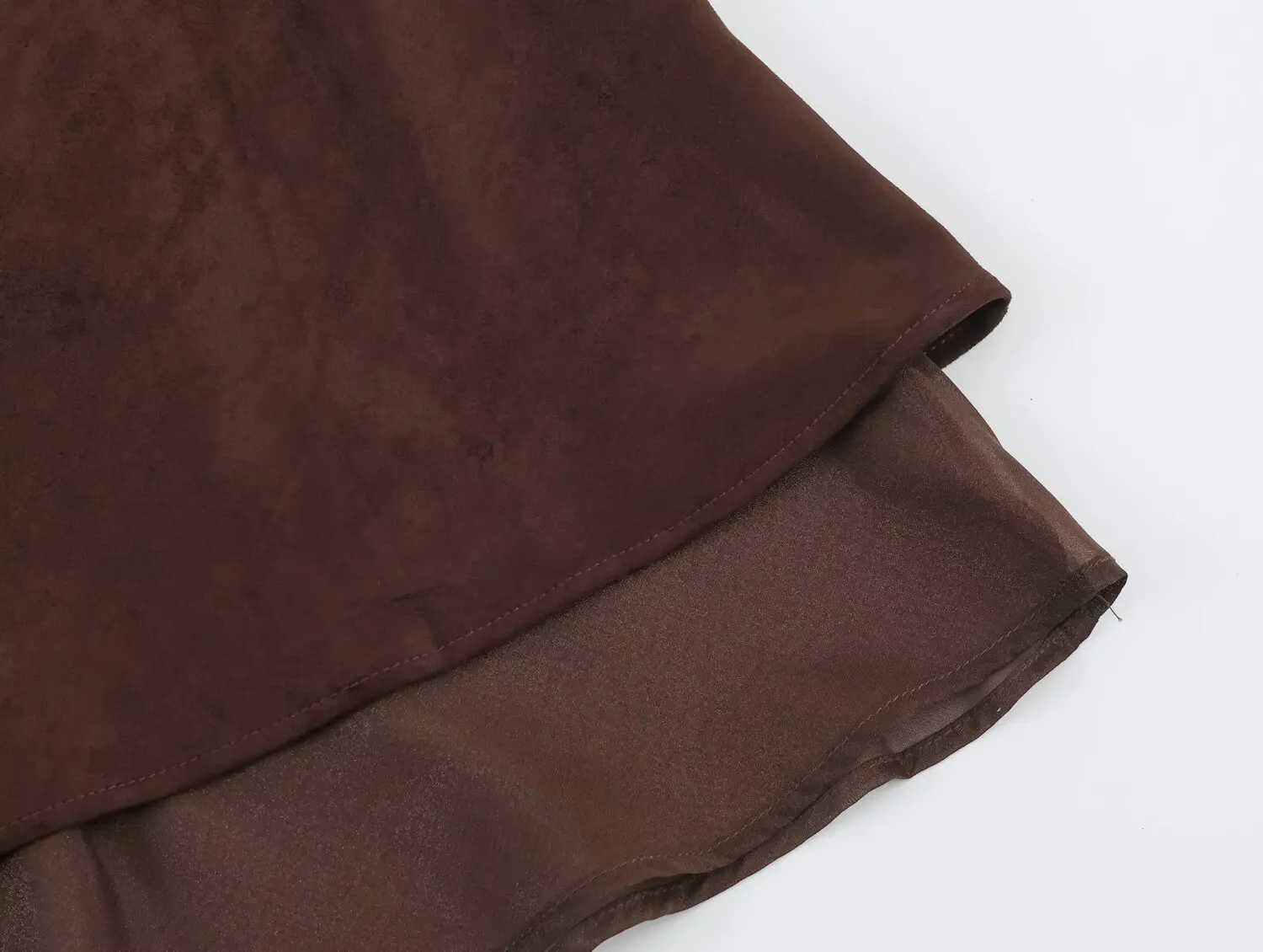 NLZGMSJ Vintage Casual Damenrock, einfarbiger Wildleder-Splicing-Kurzrock, neue Mode 2026, Herbst-Winter-Urlaubs-Minirock für Damen – Detail 7
