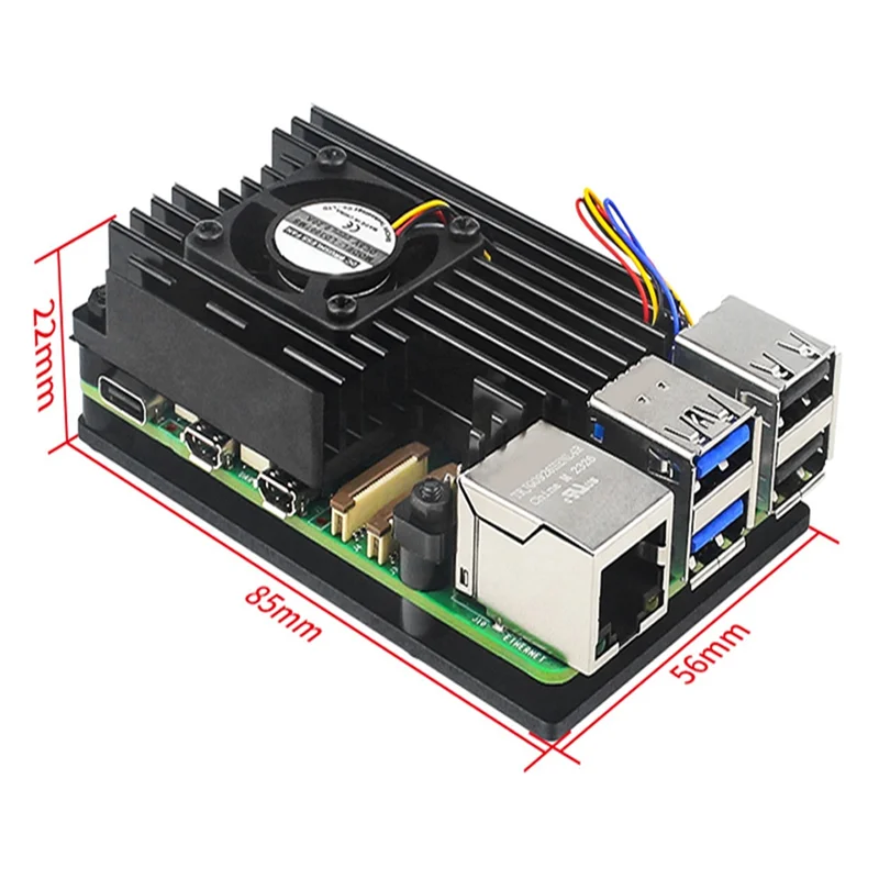 A41Z-pour Raspberry Pi 5 Kit de boîtier en alliage d'aluminium avec ventilateur de refroidissement PWM étui de protection pour Raspberry Pi 5 refroidissement