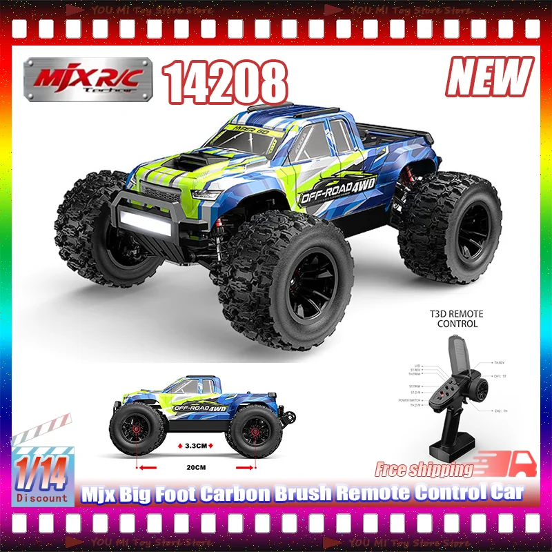 

New Mjx 1:14 Big Foot Remote Control Car High Speed Carbon Brush Rc Climbing Car Miniature Model Custom Toy Gifts For Collection