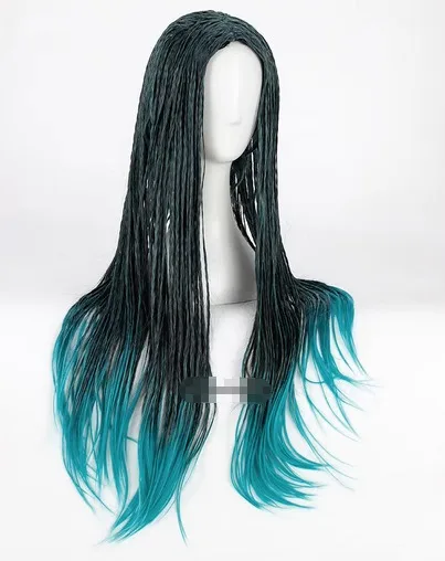 Descendants  Uma Cosplay Wig Braided Heat Resistant Synthetic Hair Wig + Wig Cap