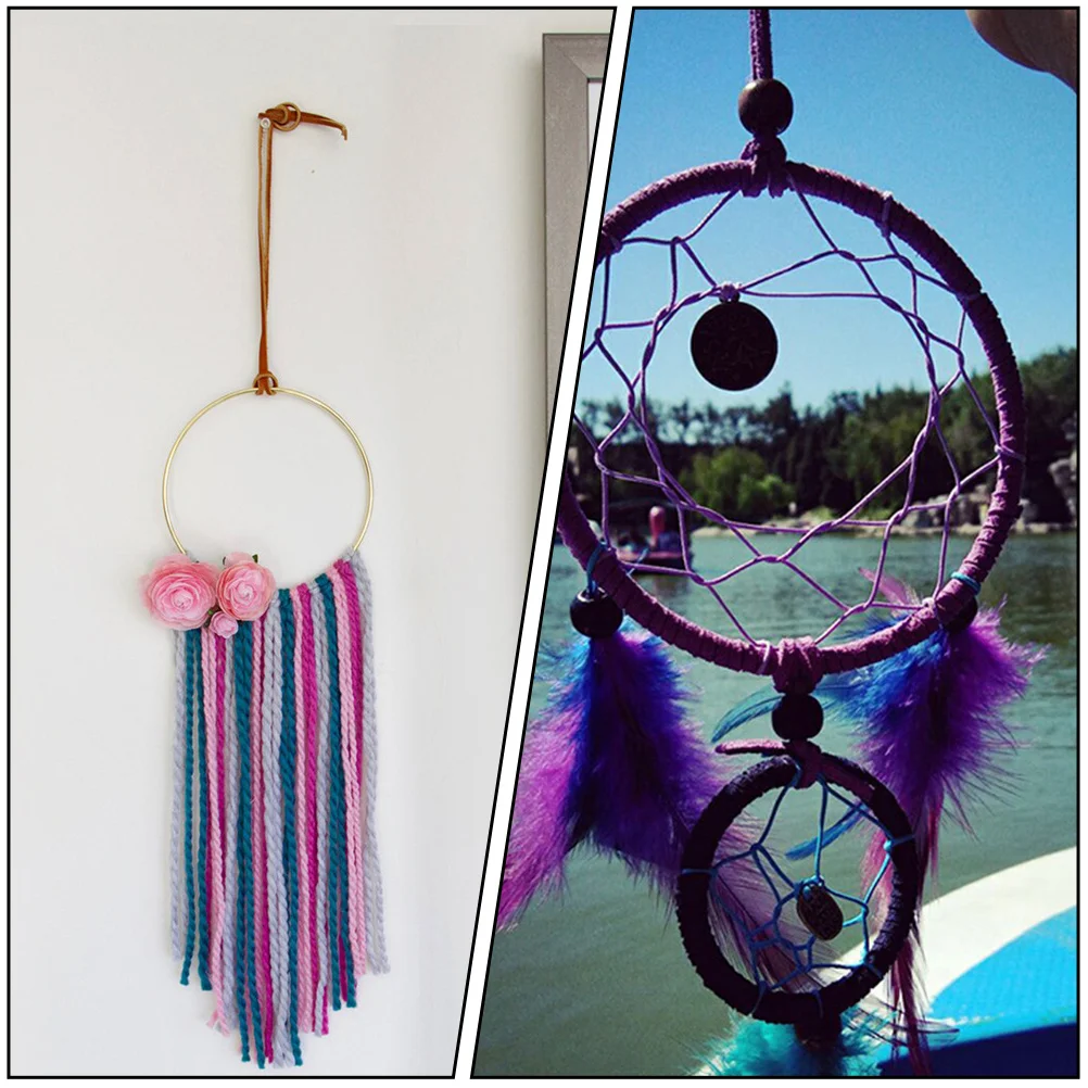 5개 메탈 드림캐처 원형 철제 링 DIY 리스 홈 데코 웨딩 공예 액세서리 심플 라운드 링 도구