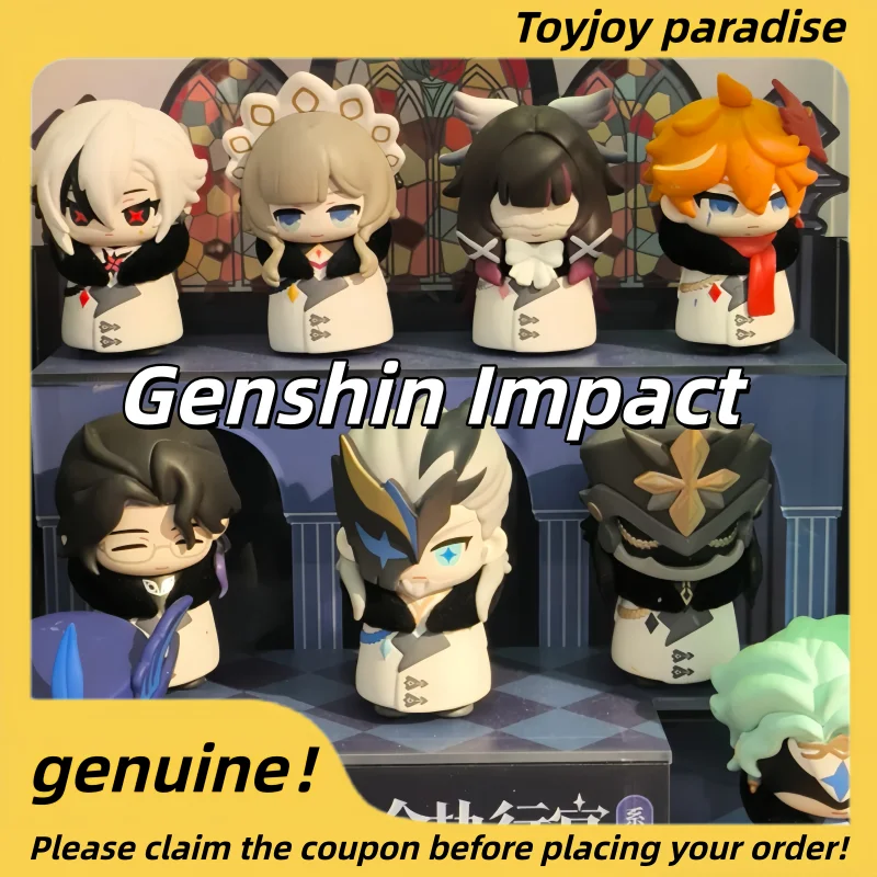 

Серия Genshin Impact: Фигурки-сюрпризы Fatui Harbingers (версия Q), милые миниатюрные персонажи, куклы, очаровательные настольные фигурки-сюрпризы в подарочной коробке