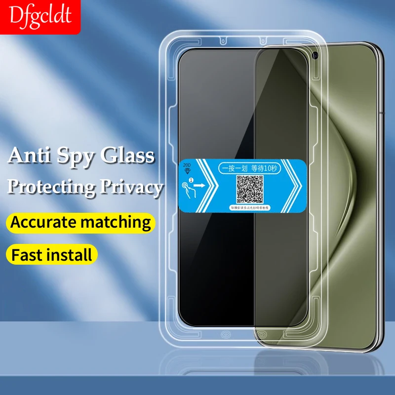 

20D One-click Installation Privacy Anti Spy Glass For Huawei Pura 70 Mate 60 50 50E Screen Protector With Alignment Mounting Kit