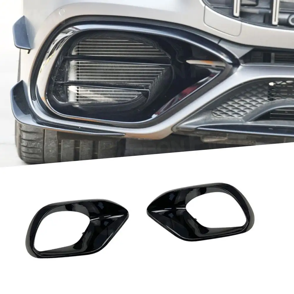 

2Pcs Carbon Fiber Car Front Bumper Air Vent Cover for Mercedes Benz W118 C118 CLA45 AMG 2020+ ABS Foglamp Mesh Grill Frame