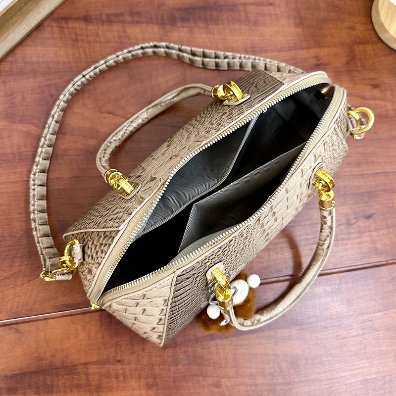 Classic Women Handbag Black Crocodile Leather Shoulder Crossbody Bag For Women 2025 Luxury Women\'s Bag Designer Fashion Hand Bag