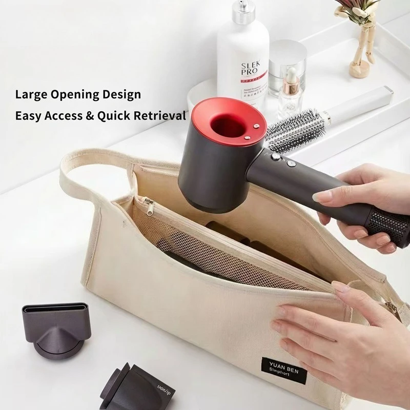 Large-Opening Hair Dryer Storage Bag Portable Travel Toiletry Bag Compatible with Dyson for Xiaomi Curling Irons and Hair Bag