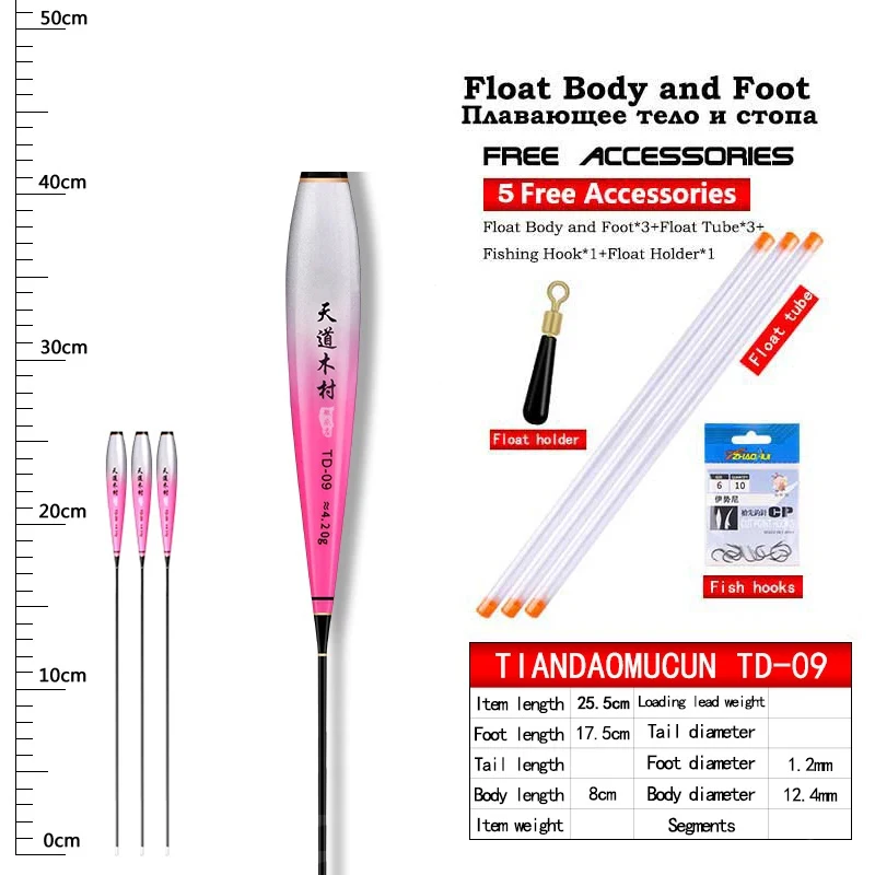 Flotador luminoso nano sin batería para pesca con soporte y tubos - imagen 3