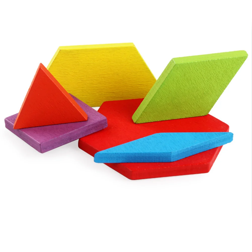 155 Uds rompecabezas educativo creativo forma geométrica de madera Tangram aprendizaje temprano divertido rompecabezas creativo