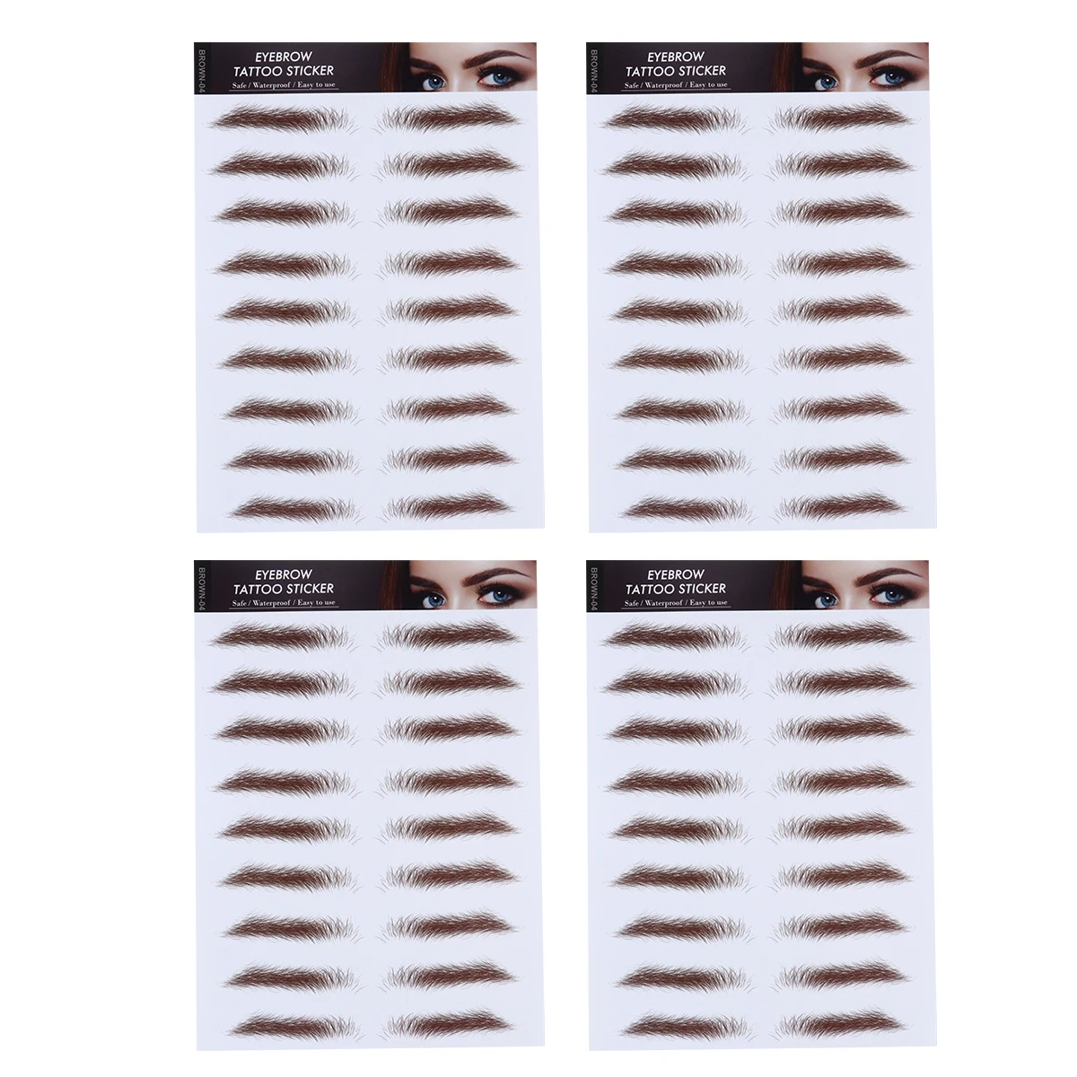 

4 Pcs Eyebrow Stencils False Eyebrows Cosmetics Water Proof Tool Artificial Transfer Paper Fake Stickers