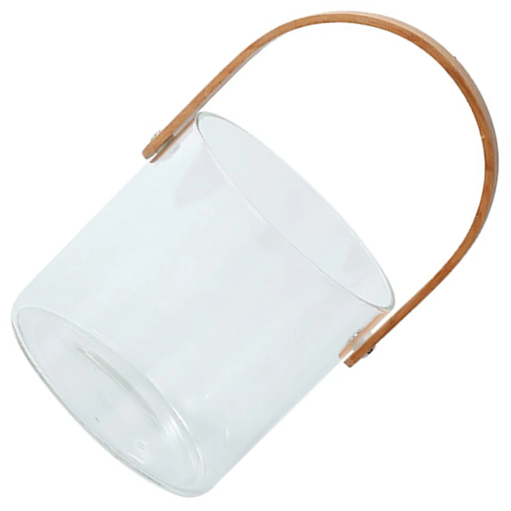 

Glass Ice Cube Bucket Premium Transparent Portable Bar Pub Bucket for Ice Beer Wine Beverage Cooler Party Fruit Holder Storage