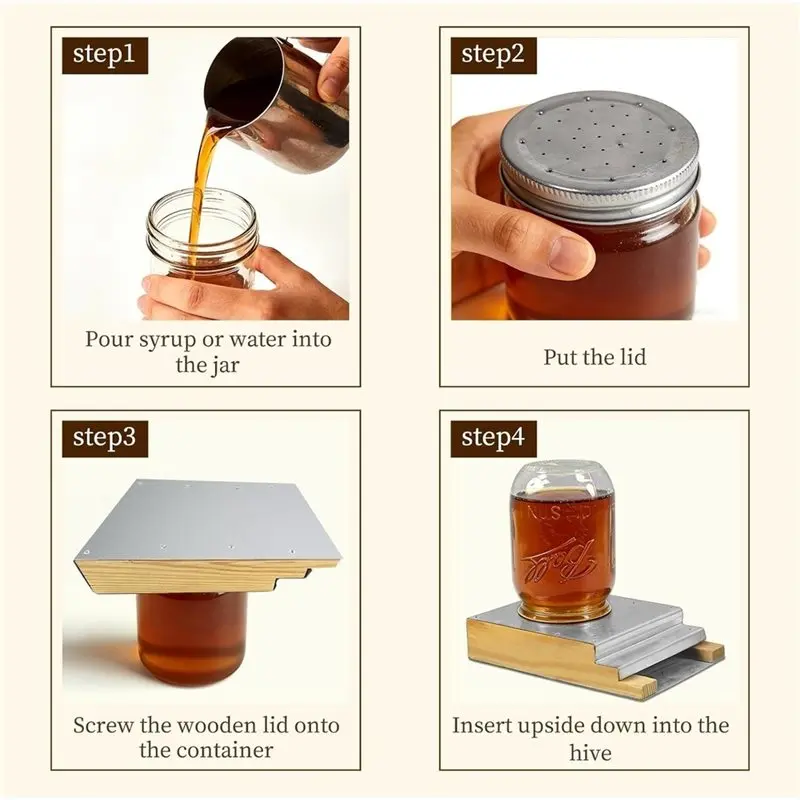 AB41-External Honey Feeder 2Pcs, Bee Food& Water Dispensing System For Syrup Use Equipment