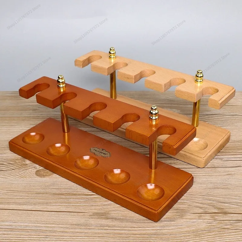 For Men Solid Wood Pipe Rack 5-position Straight Row Storage Display Bracket 4-position Beech Pipe Base