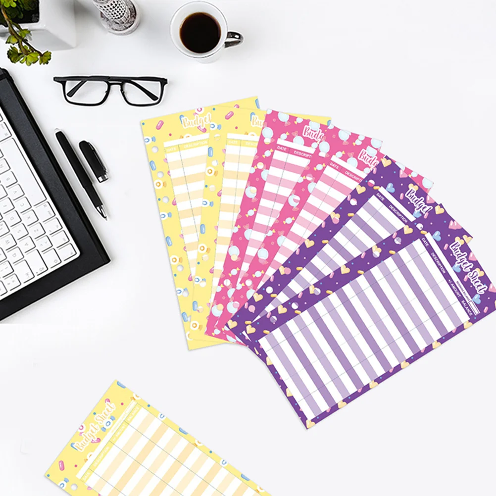 แผ่นบันทึกค่าใช้จ่ายลายลูกกวาด 24 ชิ้น สีสุ่ม สำหรับบันทึกค่าใช้จ่ายในบ้าน สำนักงาน โรงเรียน ธุรกิจ