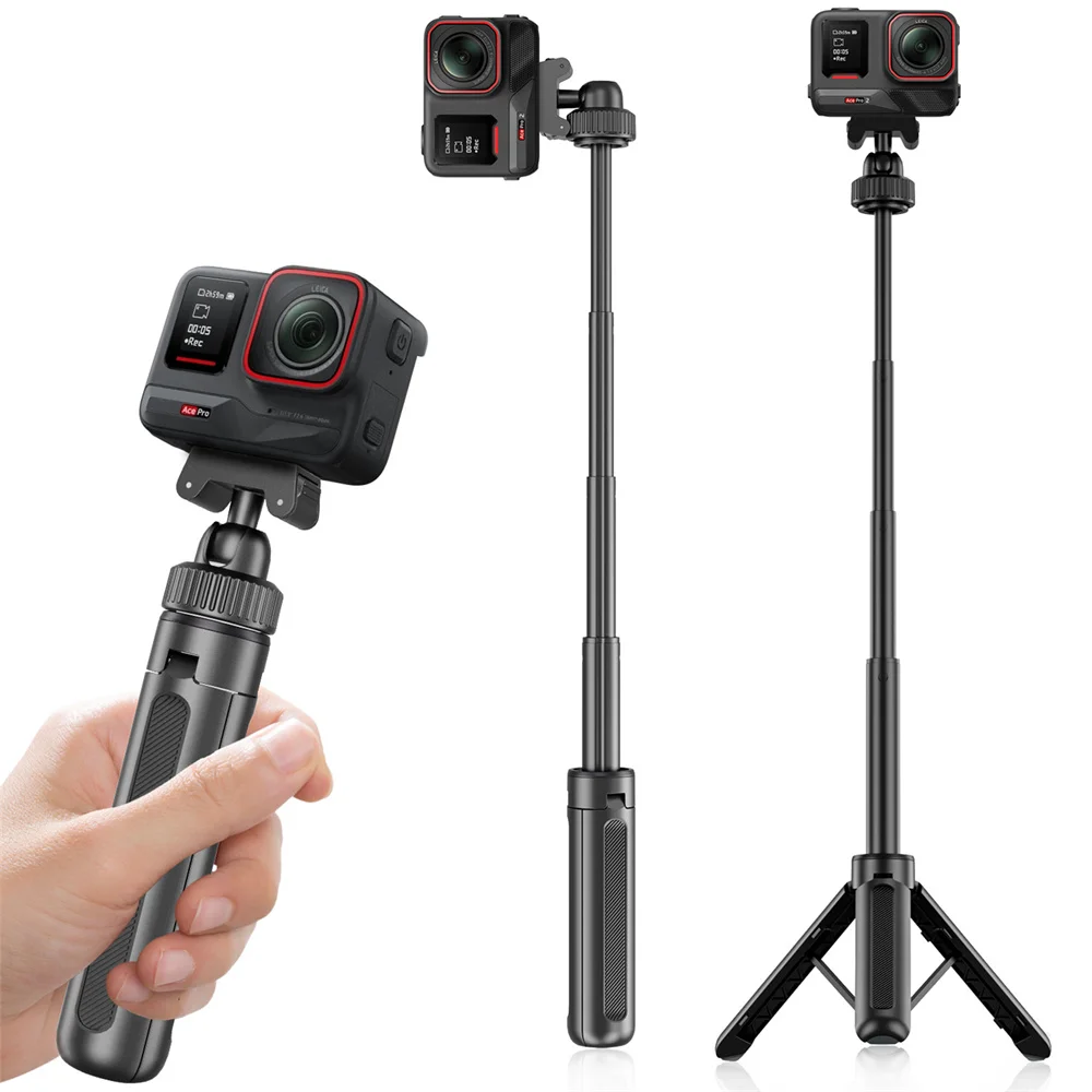 

Магнитный быстросъемный штатив для Insta360 ACE PRO/ACE/X4/X5, телескопическая палка для селфи, 5 секций, штатив для экшн-камеры с шаровой головкой на 360 градусов