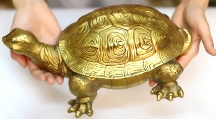 large # office home town House Protection # Money Drawing divine godly Turtle FENG SHUI Brass statue # efficacious Talisman