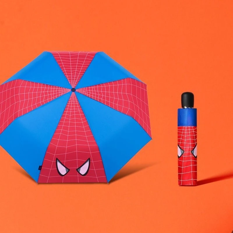 Les Avengers Marvel Spiderman personnalité dessin animé parapluie mode créative anime périphérique trois fois soleil et parapluie de pluie