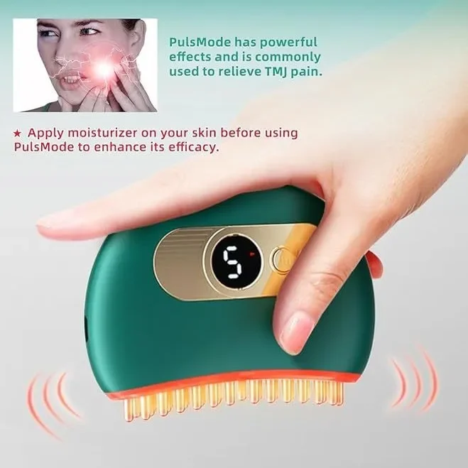 Electric Microcurrent Meridian Scraping Brush, Portable Hot Compress Vibration Massager for Whole Body Dredging & Skin Beauty