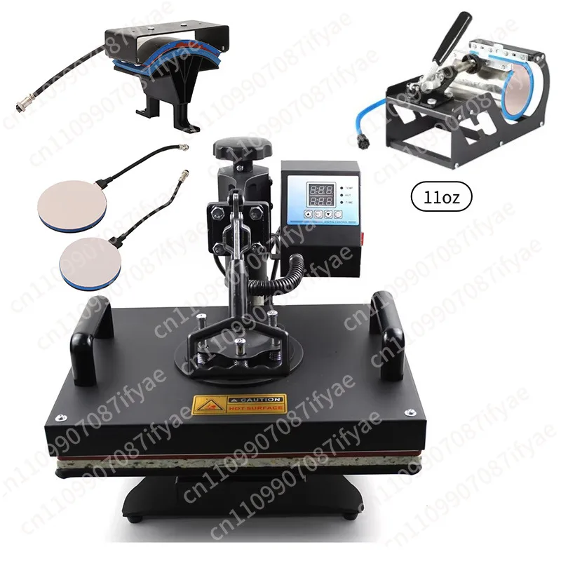 Heat transfer printing machine 38 * 38 five-in-one multi-functional combination machine hat, clothes cup shaking head