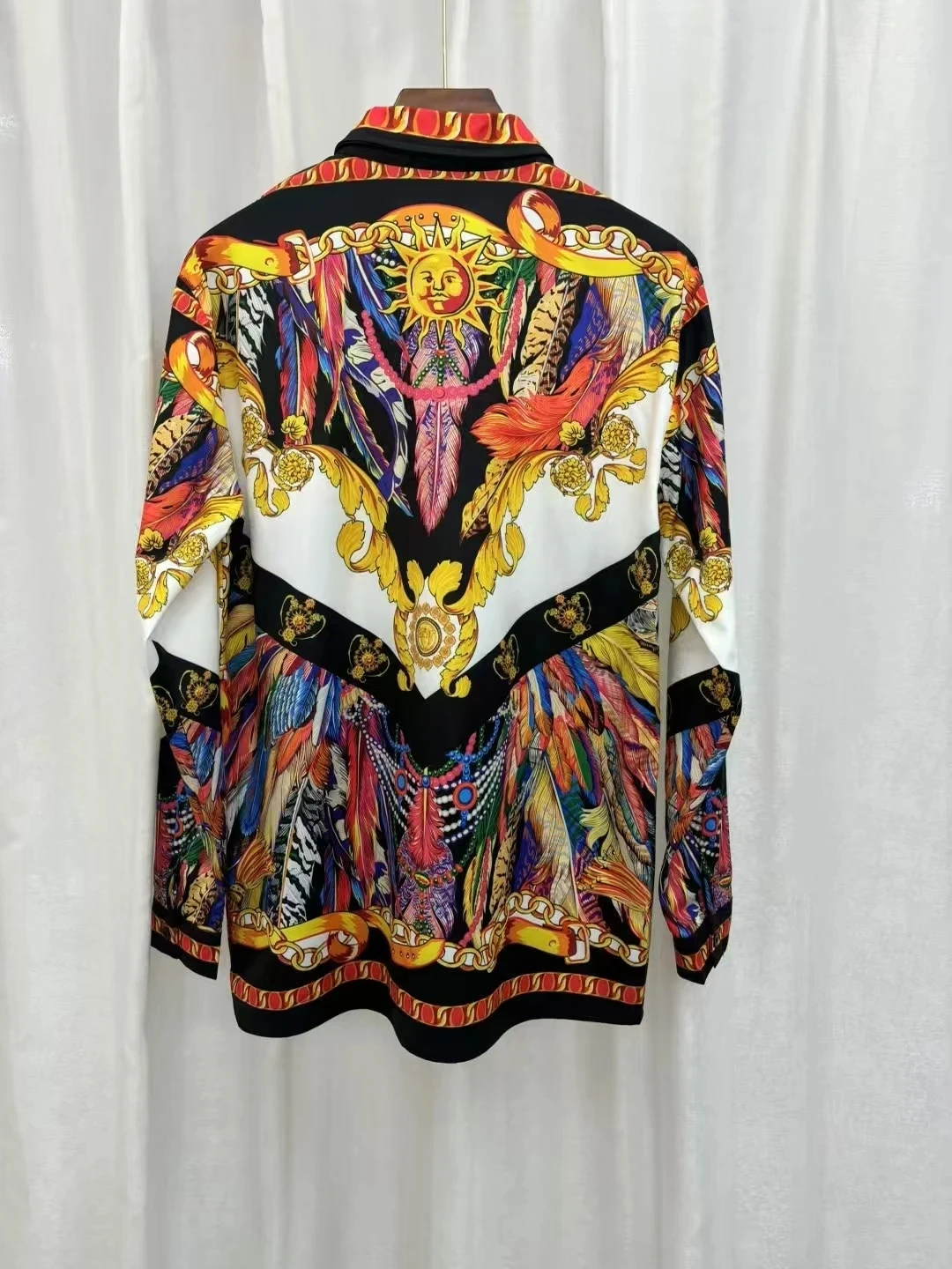 

31/5000 2026 Spring/Summer New Luxury Fashion Leopard Print Youth Trendy Digital Embroidery Men's Long-Sleeved Shirt