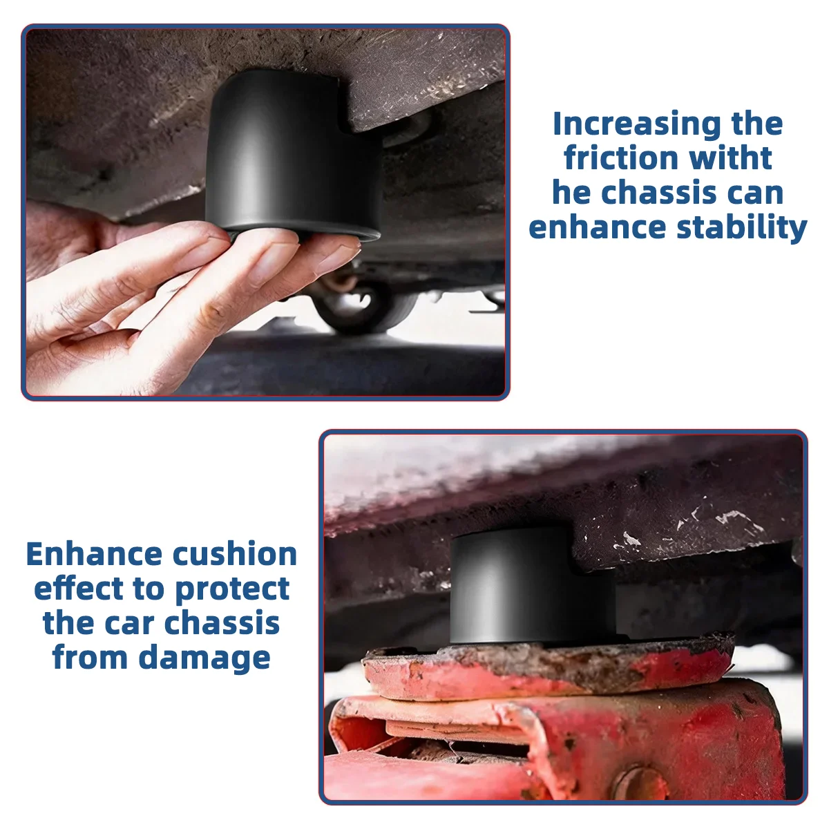 Universal Car Lift Jack Stand Rubber Pads  Frame Protector Adapter Cylindrical Anti-Slip Support Cushion Shock Absorbing Block