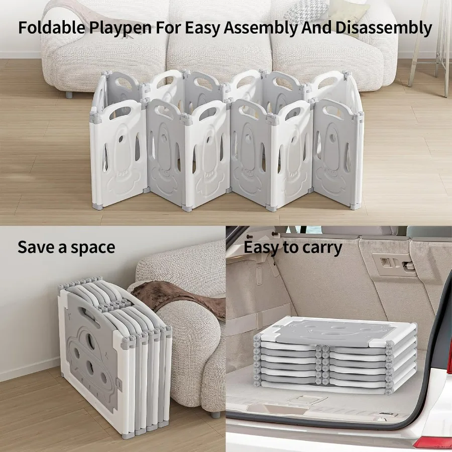 Box per bambini pieghevole per uso domestico interno ed esterno: centro attività portatile con design di sicurezza Facile da montare e da riporre ideale