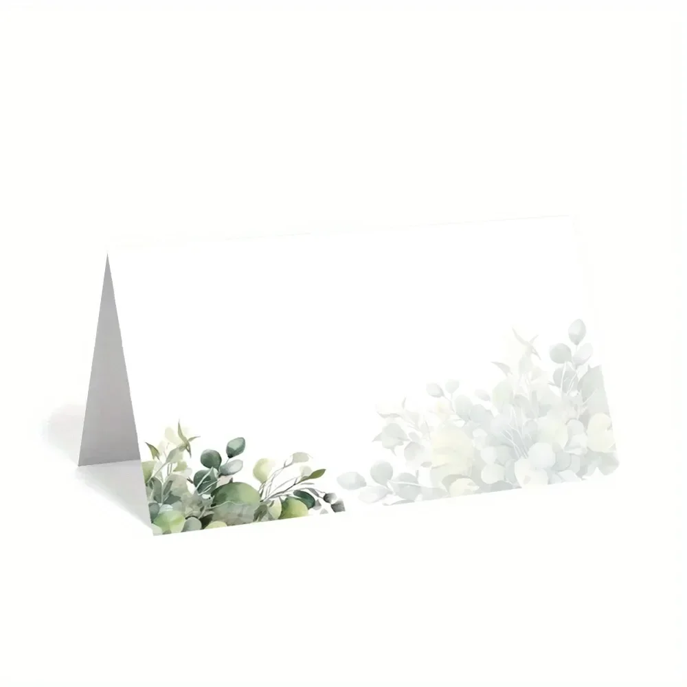 30/60/120pcs Flowers Printed Plant Wedding Seating Number Table Card Seat Name Place Card Christmas Birthday Party Greeting Card