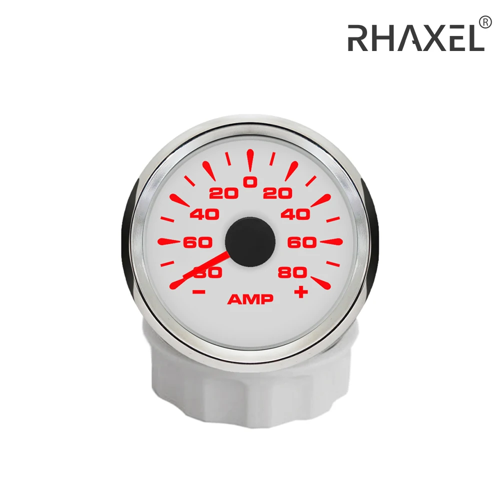 

RHAXEL 2'' Ammeter AMP Gauge +/-50A Indicator with Current Sensor for Car RV VAN Vessels with 8 Colors Backlights 12V 24V