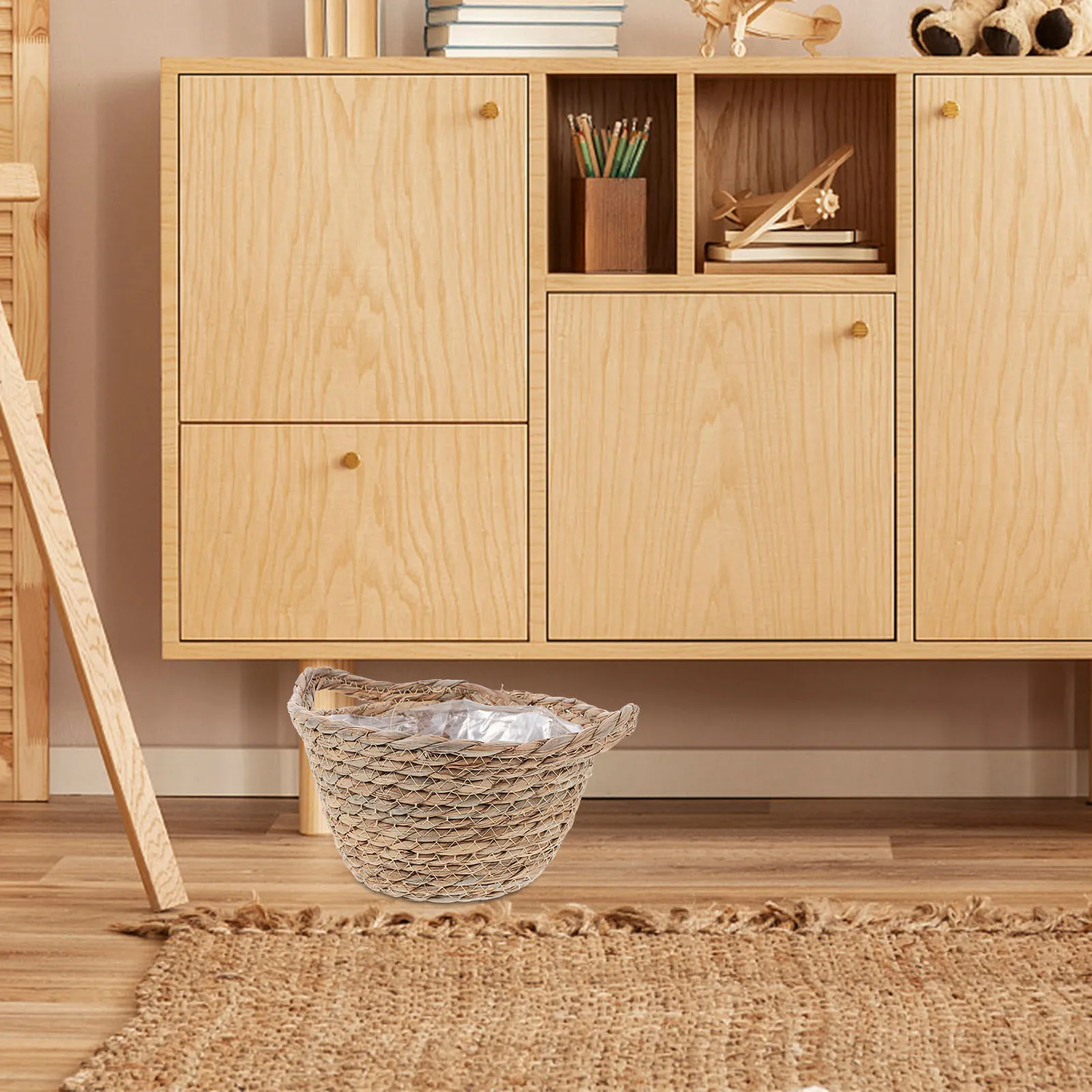 

Woven Straw Flowerpot Planter Storage Linen Flowerpot Basket for Indoor Plants Containers Desk ganizer Eco Friendly