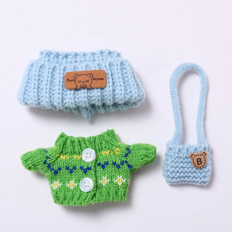 New Doll Clothes Pendant Set, LABUBU Bear Hat Love Sweater Set,DIY Doll Accessories, Fun and Cute Baby Clothes, Christmas Gifts