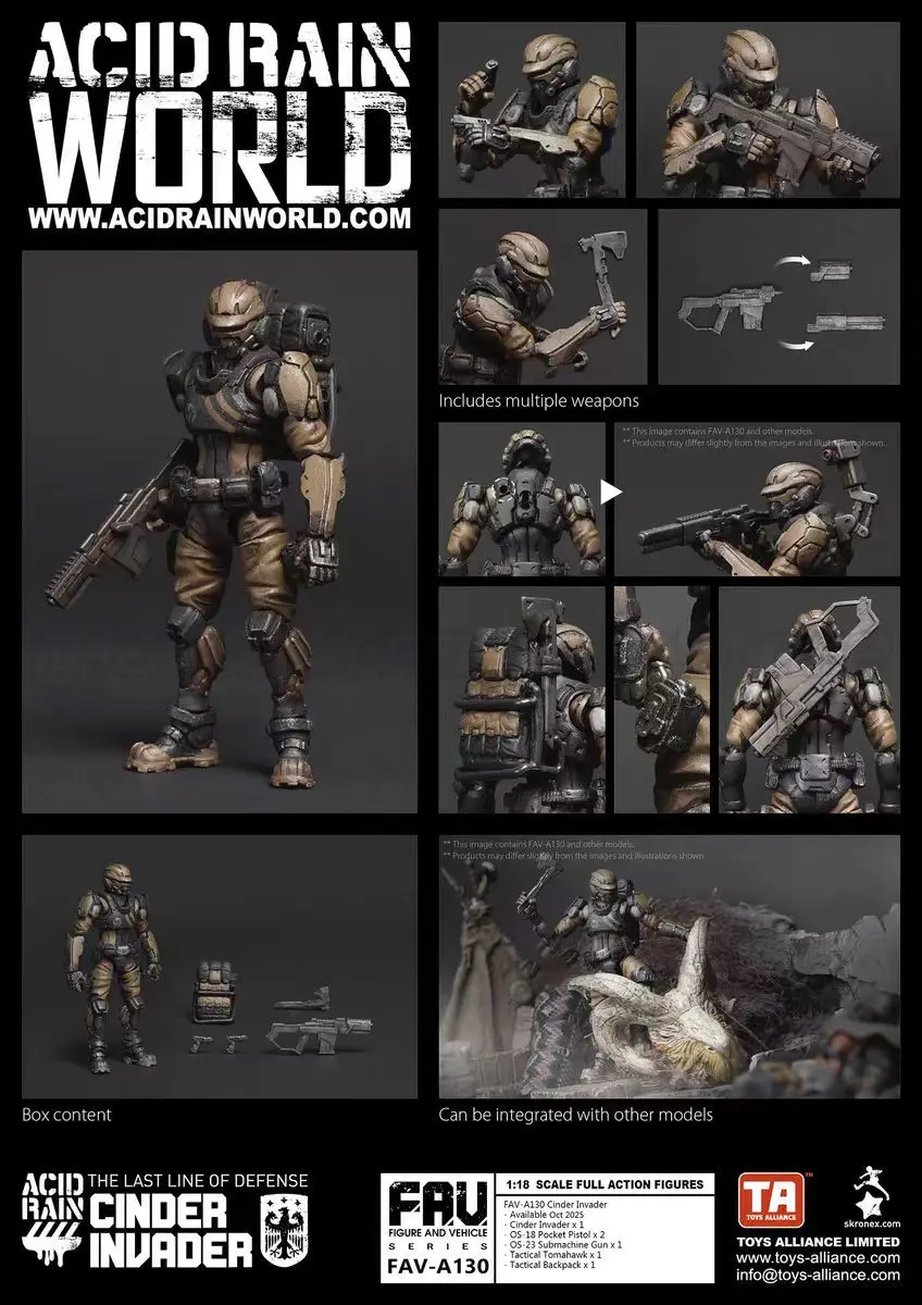 

【MT】Pre-sale Acid Rain War FAV-A130 Cinder Lnvader 1/18 Action Figure 3.75-inch Model Toy Gift