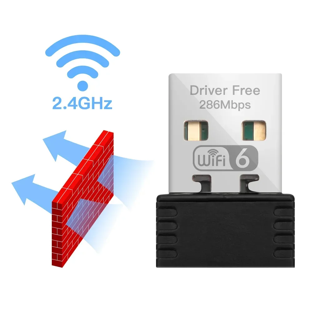 Mini USB WIFI 6 Dongle การ์ดเครือข่าย 802.11ax USB 2.4GHz Wi-Fi Lan Adapter Driver ฟรีสําหรับ PC แล็ปท็อป Windows 7 10 11