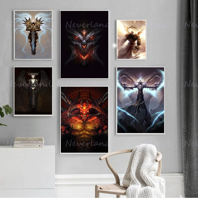 2023 Video Games Diablo IV HD Game Poster Canvas Painting and Prints Wall Art Modern Picture for Bedroom Wall Sticker Home Decor