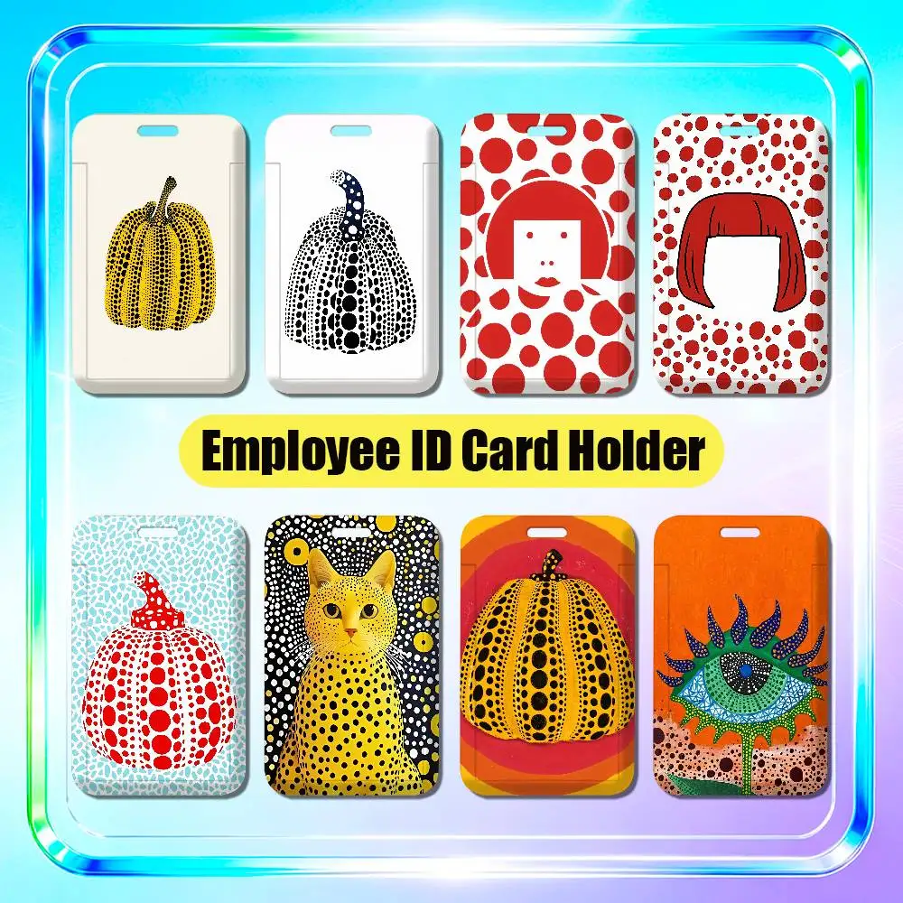For Yayoi Kusama Employee ID Card Holder Office Badge Work Student Bank Credit Hard Holders Case Shell