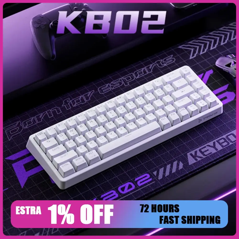 

TAIDU KB02 Wireless Three Mode 68 Keys Mechanical Keyboard Hot Swap Bluetooth Gasket RGB Light Gaming Offcie Multifunction Gift