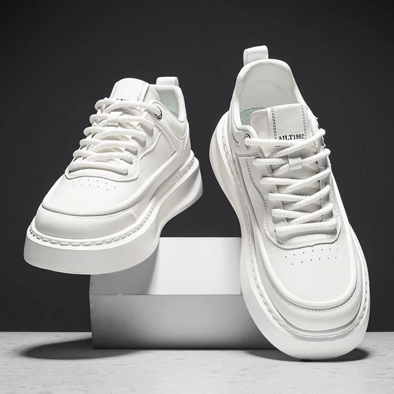 

Кожаные мужские белые кроссовки, дышащая обувь для скейтбординга, мужские уличные прогулочные кроссовки, повседневные пары