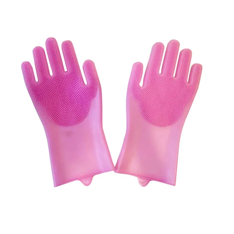 A Pair Pet Grooming Cleaning Gloves Dog Cat Bathing Shampoo Glove Scrubber Magic Dishwashing Cleanner Silicon Hair Removal Glove