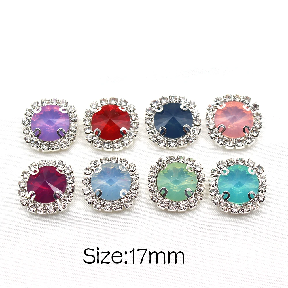 

17 мм, 10 шт./лот, изысканная круглая пуговица с четырьмя отверстиями, сшитая вручную, сделай сам, металлические стразы, серебряный цвет, одежда, подарочная коробка, аксессуары для волос