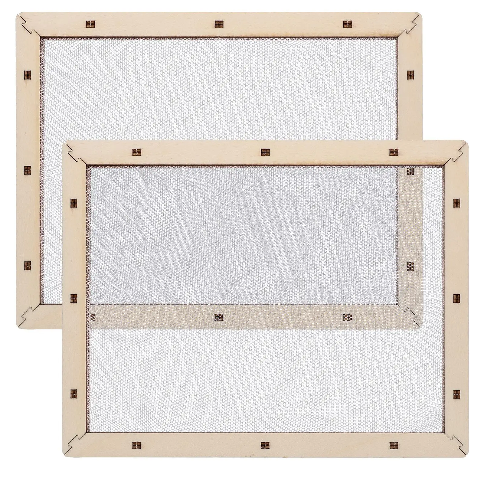 

2Pcs Paper Making Frame Tools 15x19cm Mesh Screen for DIY Craft Kit Supplies Halloween Educational Reusable Wooden Molds
