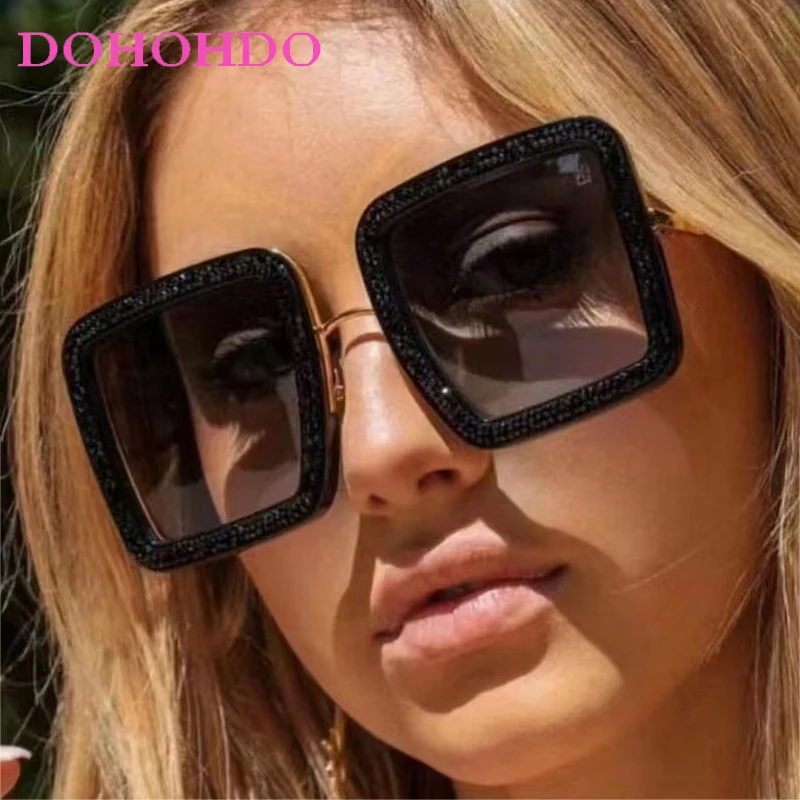 

Fashion Designer Oversized Square Sunglasses For Women Men Vintage Trend Sun Glasses Female Driving Travel Shade Eyewear UV400