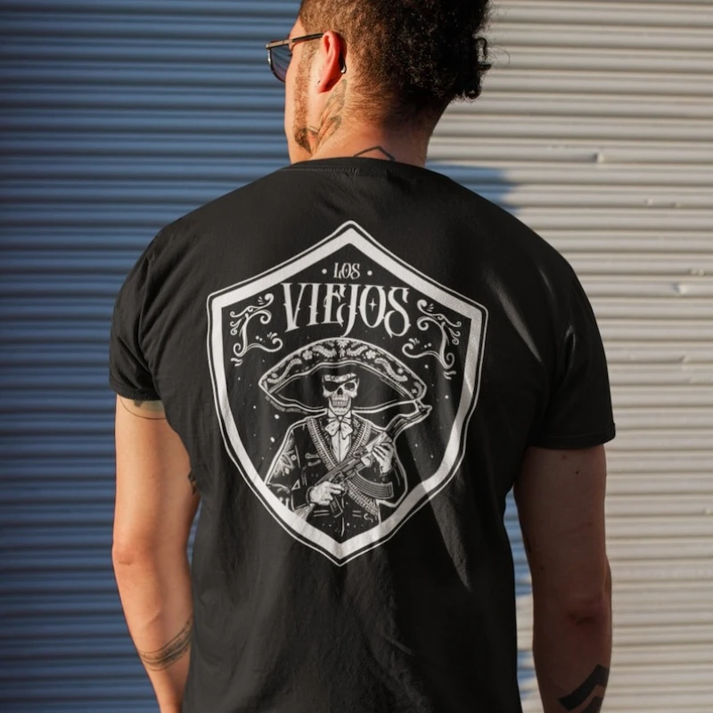 Los viejos premium t charro crânio camisa de algodão mexicano motociclista presente para homens chicano t cholo estilo tshirt ak47 lowrider verão