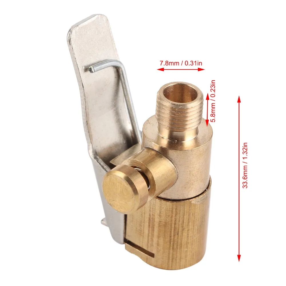 Brass Tire Inflator Chuck Straight Chuck Heavy Duty Air Chuck Open Open Flow Reinflateable Air Compressor Pump Clip