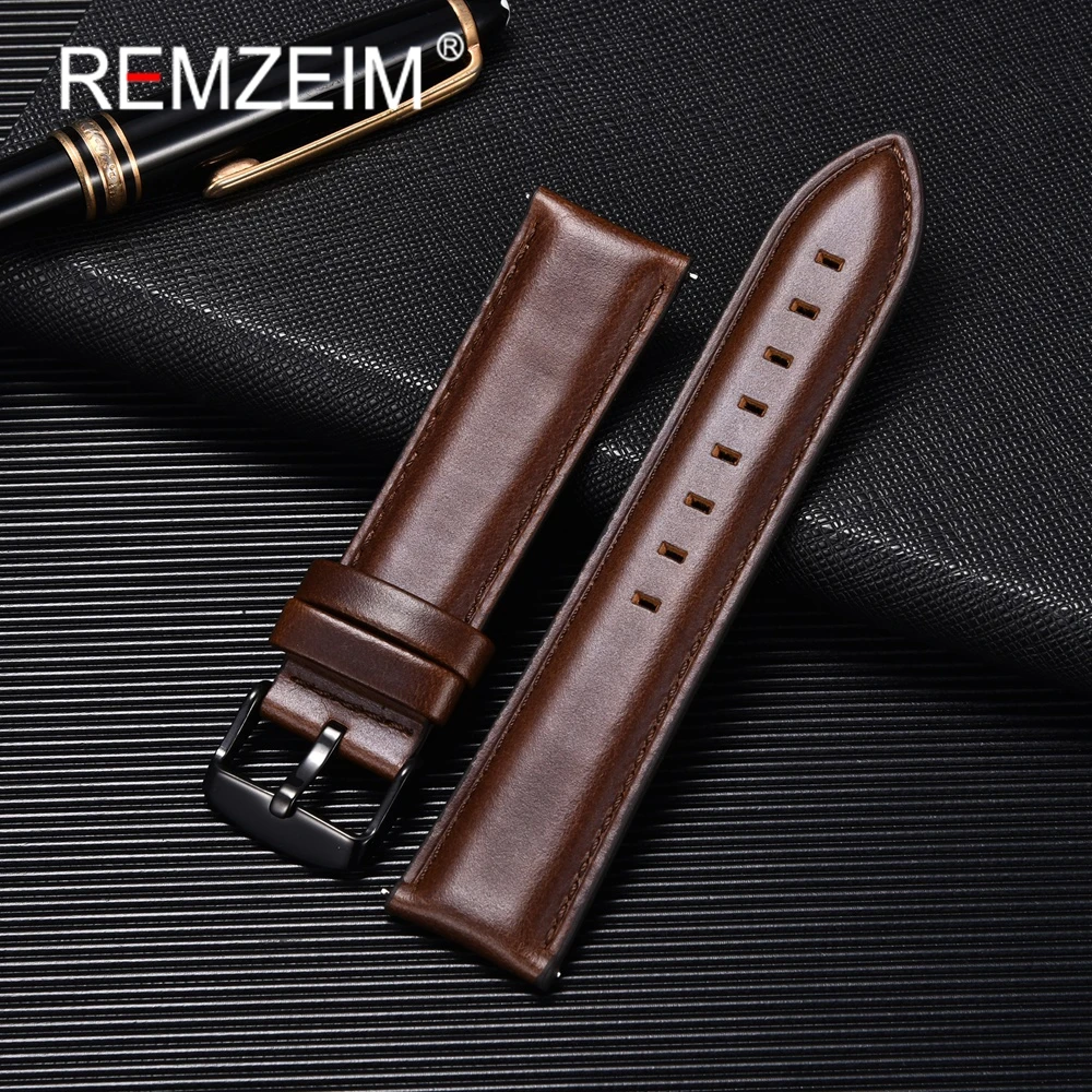 Quick Release Leder Uhrenarmbänder 20mm 22mm Männer Retro Öl Wachs Armband Casual Business Ersatz Uhrenarmband