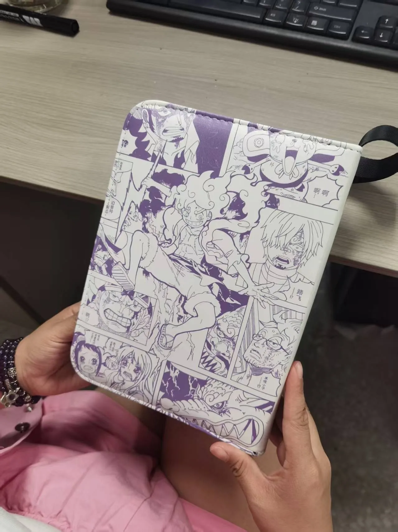 Luffy Card Binder One Piece Roronoa Zoro Photo Album Zipper Book 400/900 Pocket Holder TCG Cards Storage, Anime Albums Gift