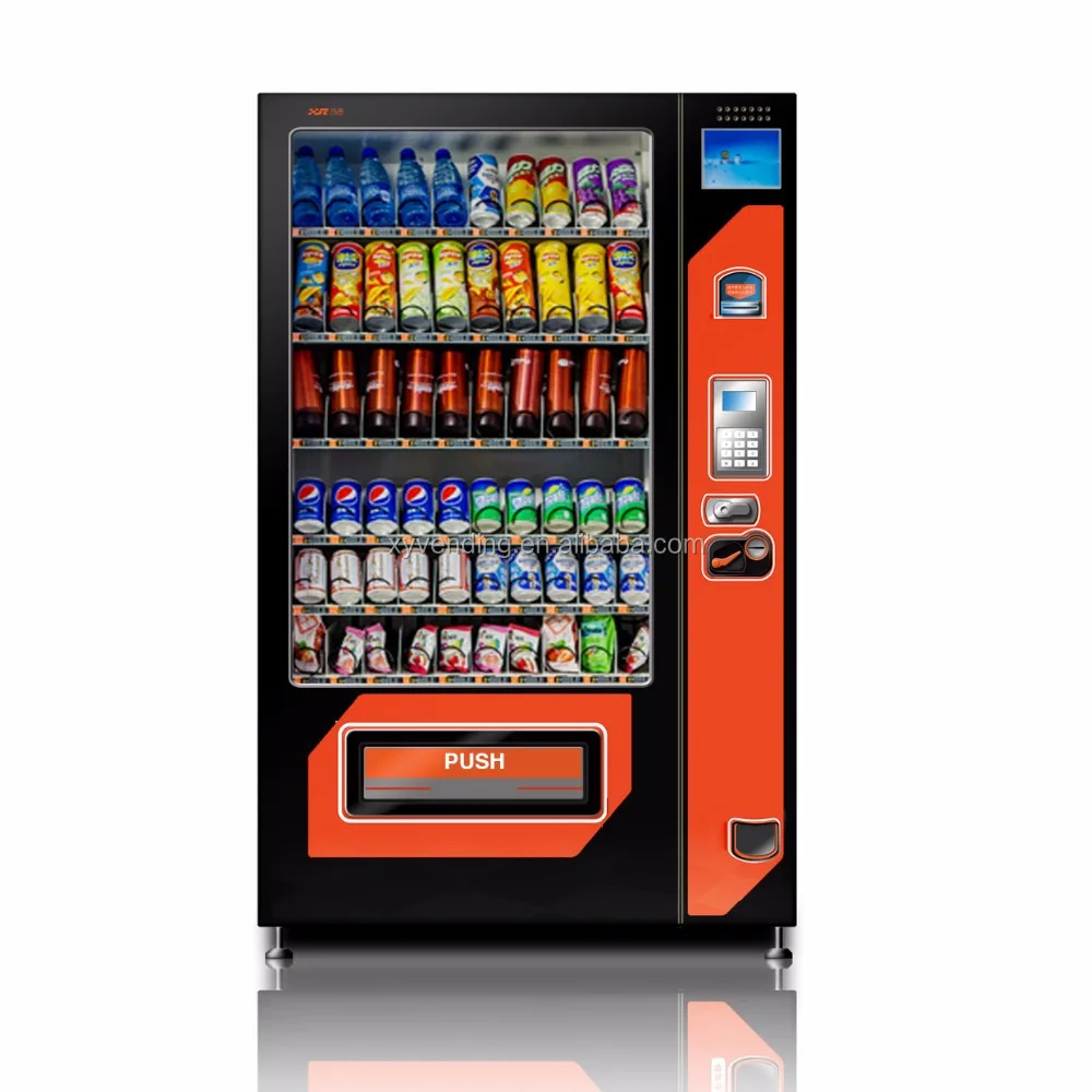 Cold Beverage Drink Mechandiser Glass Front Combo Vending Machine