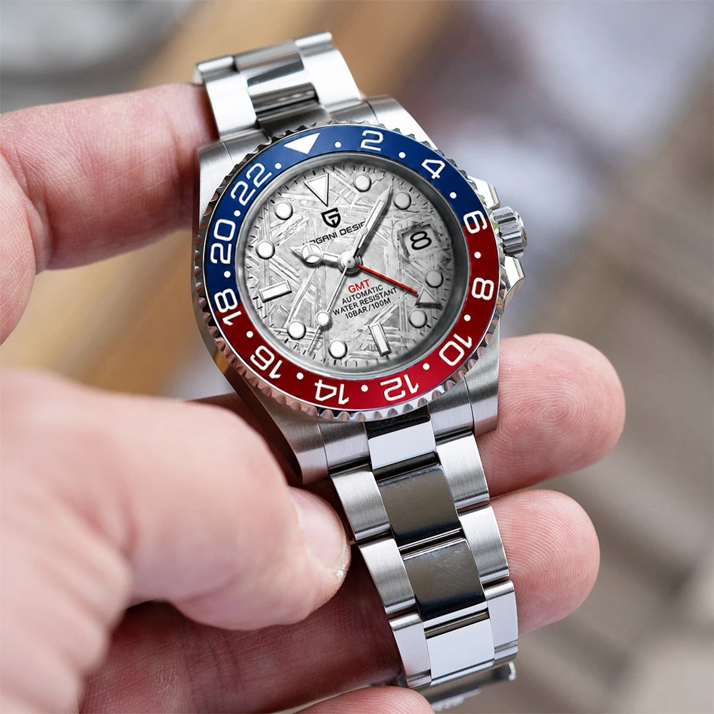 PAGANI DESIGN GMT40mm Luxury Watch PD-1662 Mechanical Automatic Watch 316L Stainless Steel 100M Waterproof Men's Top Gift Watch