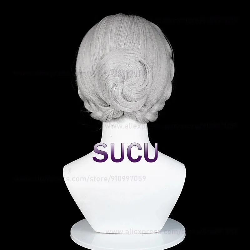 AAA 2025 Game Identity V Bloody Queen Mary Cosplay 43 cm Graue Damenhaare Hitzebeständige synthetische Perücken + Perückenkappe